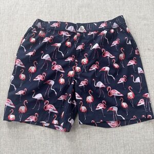 Mosmann‎ Australia Swim Trunks Men's Medium Navy Pink Flamingo Beach Pool Resort